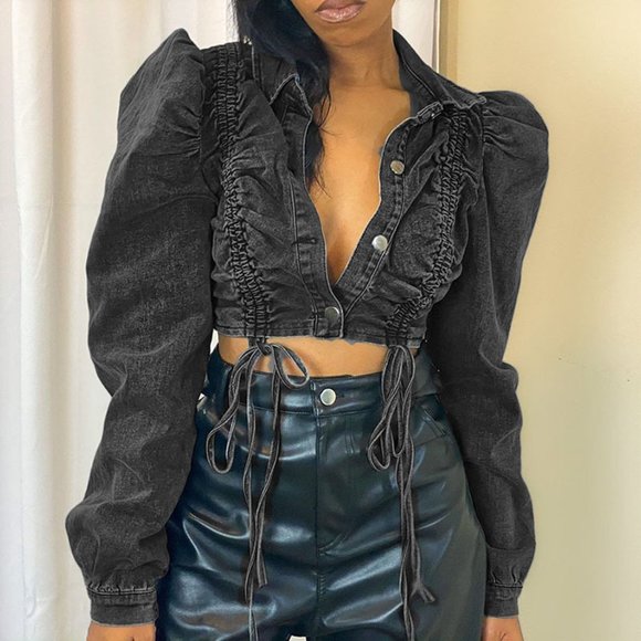 NEW 2021 Cropped Jean Jacket - Picture 2 of 11